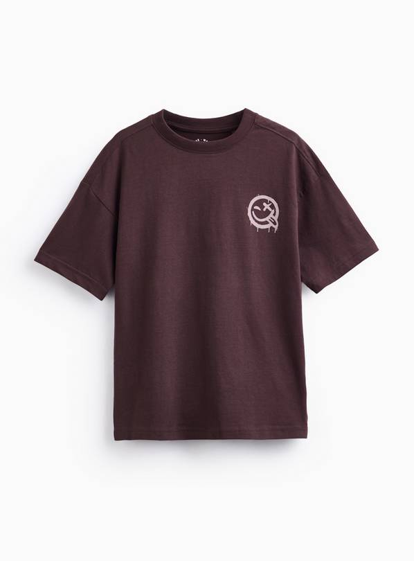 Burgundy Smile Graphic Print T-Shirt 11 years